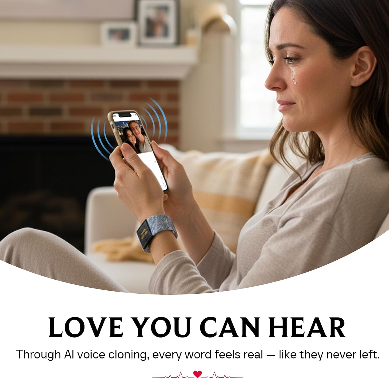 GEME NFC Voice Recording Memory Bracelet - Tap to Hear Loved One's Voice | Memorial Sympathy Gift for Loss of Loved One, Keepsake Jewelry for Women Men