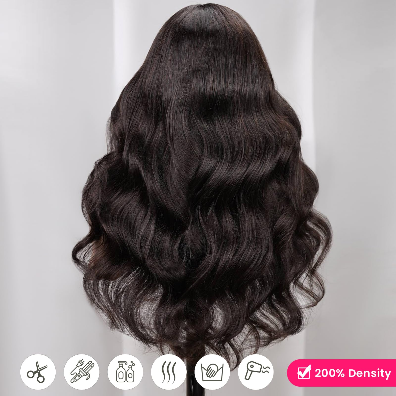 13x4 Body Wave HD Lace Wig Human Hair 200% Density Real 
