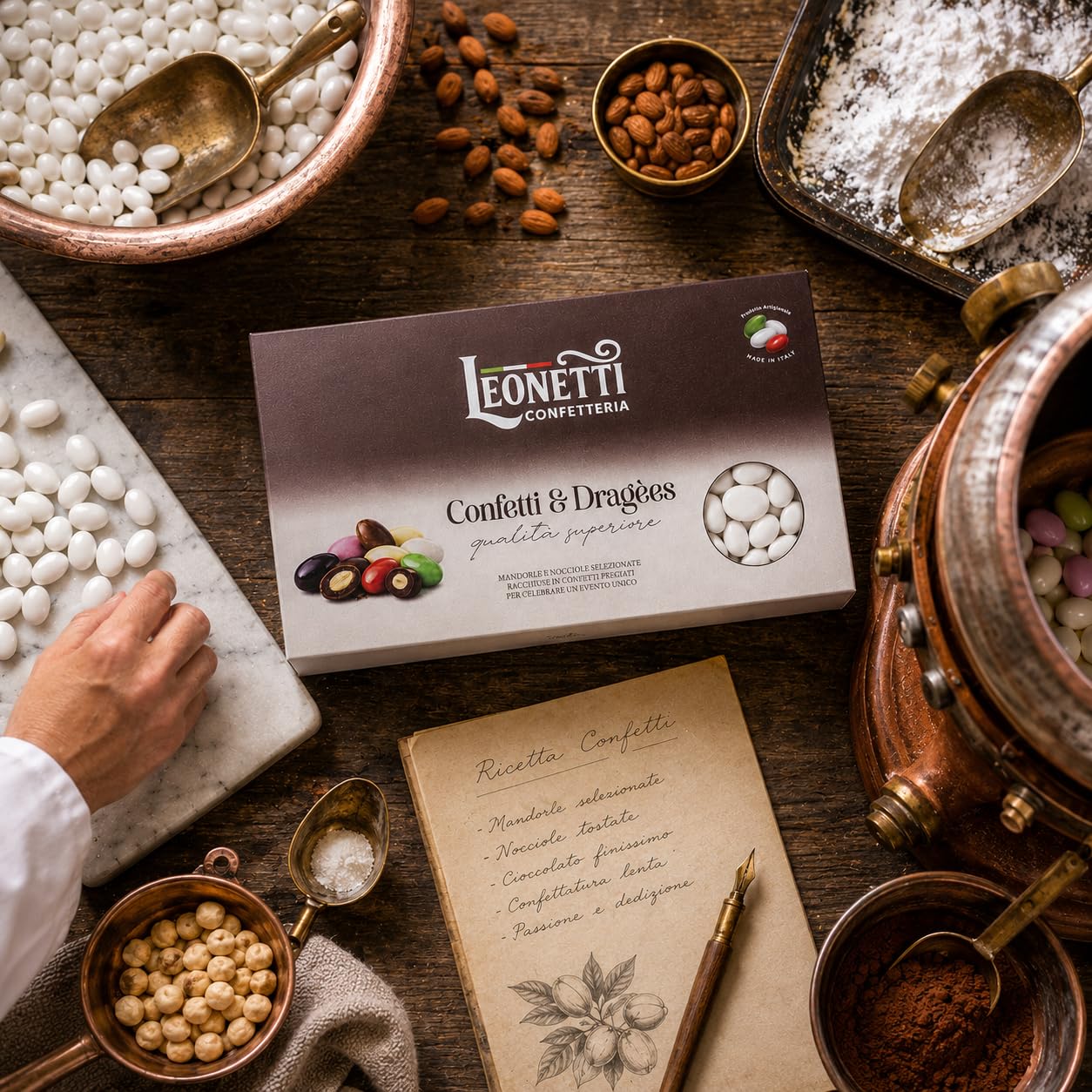 CandyFrizz Italia Kit Confetti Leonetti MANDORLA per confettate o Bomboniere Gusti a Scelta per tutti i tuoi Eventi da 2 a 10 Kg - da 2 a 10 Gusti – Made in Italy