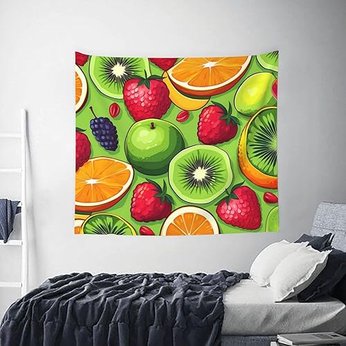 Miniatura 6 de VTCTOASY Tapiz de varias frutas para colgar en la pared, para dormitorio, decoración del hogar, tapices estéticos para colgar en la pared para sala