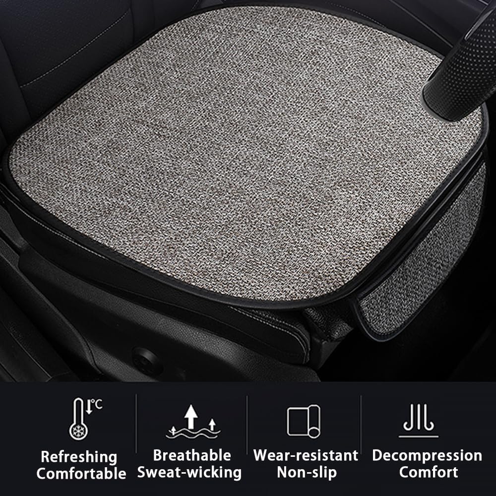 SYBYF Universal Car Seat Cushion For Audi Q7 4L/4M SUV/e-tron/ SQ7 4M SUV/Q8/SQ8/RS Q8 RSQ8 5-Seats Non-Slip Wear-Resistant Front Rear Seat Protector Cushion Interior Accessories,Brown-1*Back Row