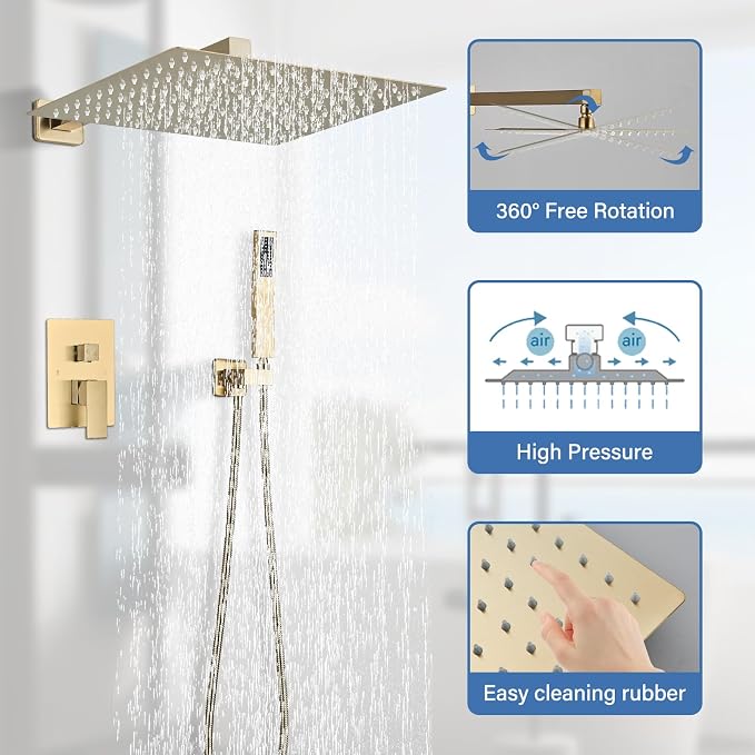 Sistema de ducha con llaves, cabezal 12 pulg y spray mano miniatura 4
