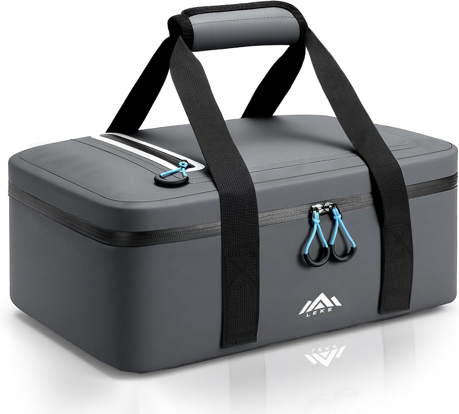 Lekesky Insulated Casserole Carrier (Soft-Side) for Hot or Cold Food, Casserole Dish Bag Carrying Case - Lasagna Lugger Holder for Potluck/Picnic, Fits 9x13 & 11x15 Inch Baking Dish, Dark Gray