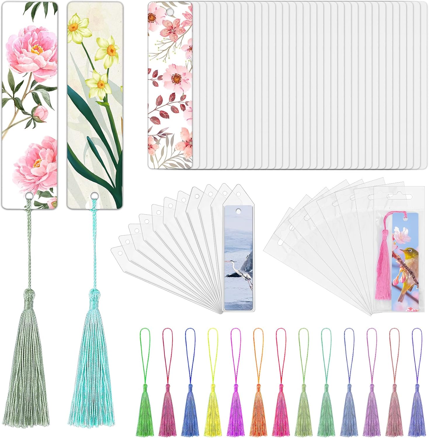 30 Sets Sublimation Blank Bookmarks with Clear Bookmark