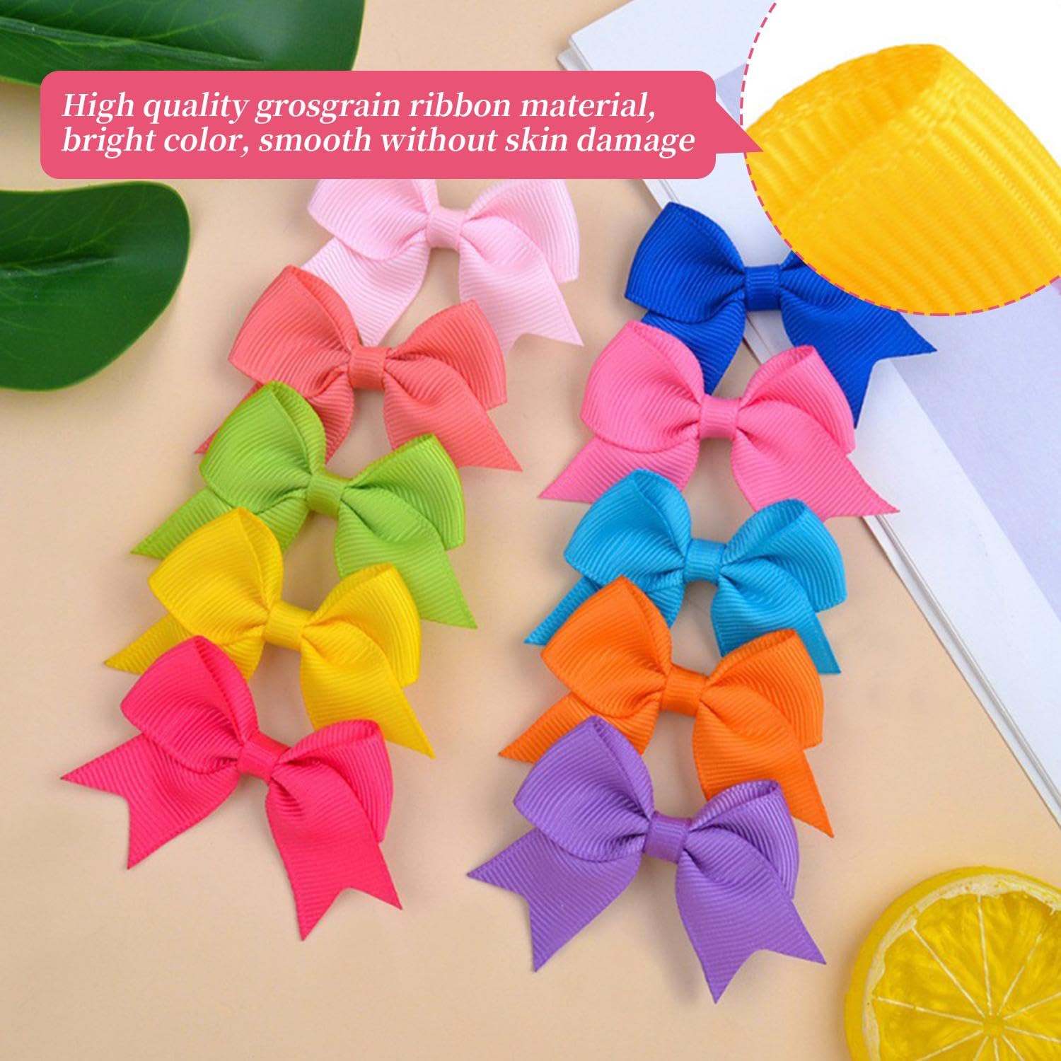 50 fermagli per capelli, copricapo per bambini, graziosi fermagli per capelli, con fiocco colorato, accessori per abbigliamento