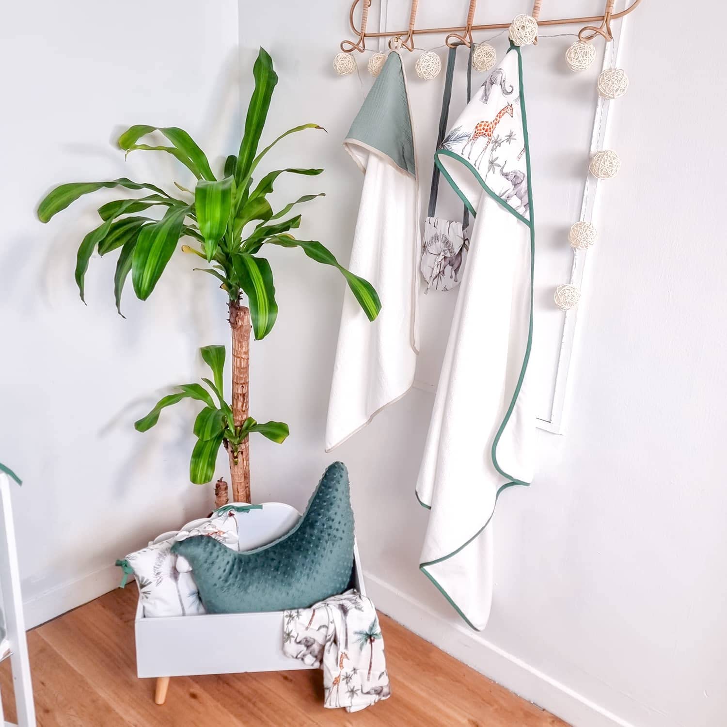 Sevira Kids - Grande cape de bain en coton et bambou, Safari Made in France