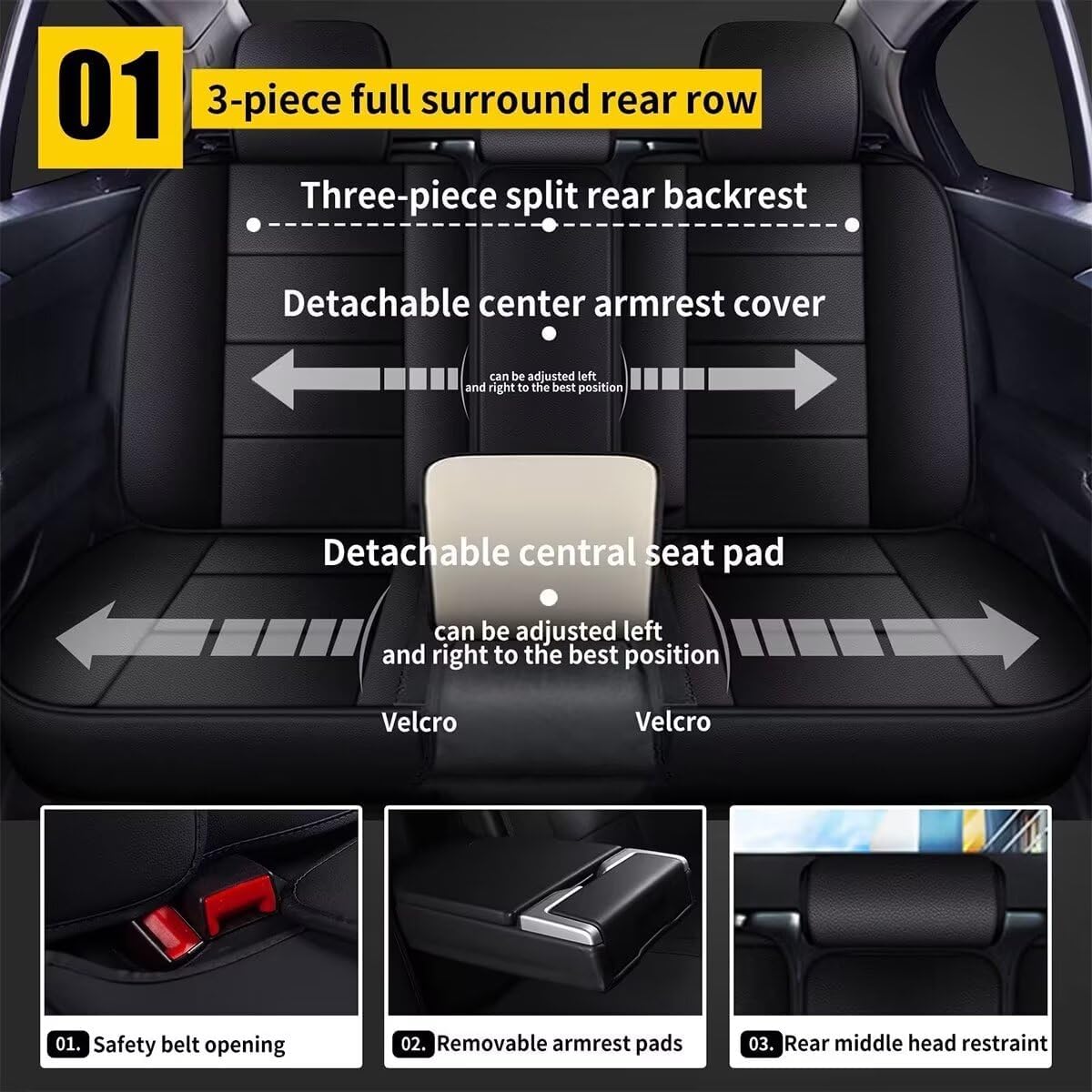 YORKNEIC Car Seat Covers 5 Seats Set for Infiniti Q50 2014-2025 2026 Waterproof Faux Leather Full Coverage Set Car Seat Cushions Protector Compatible Airbag (2 Row 5 Seat, Black)