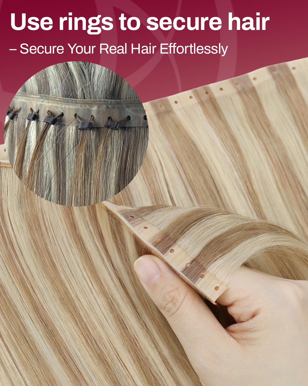 Moresoo Butterfly Weft Extensions Echthaar 50 g 24 Zoll Haarverlängerung | Natürlicher Look,Einfache Anwendung,Für Salon und Friseur,Leicht Zu Stylen,Haarverdichtung Mehr Volumen Hochwertig