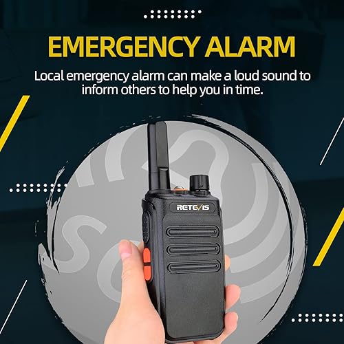 Miniatura 7 de Retevis Walkie-Talkies RB35, Walkie Talkie portátil de dos vías con auricular y micrófono, linterna, mini radios VOX manos libres recargables para