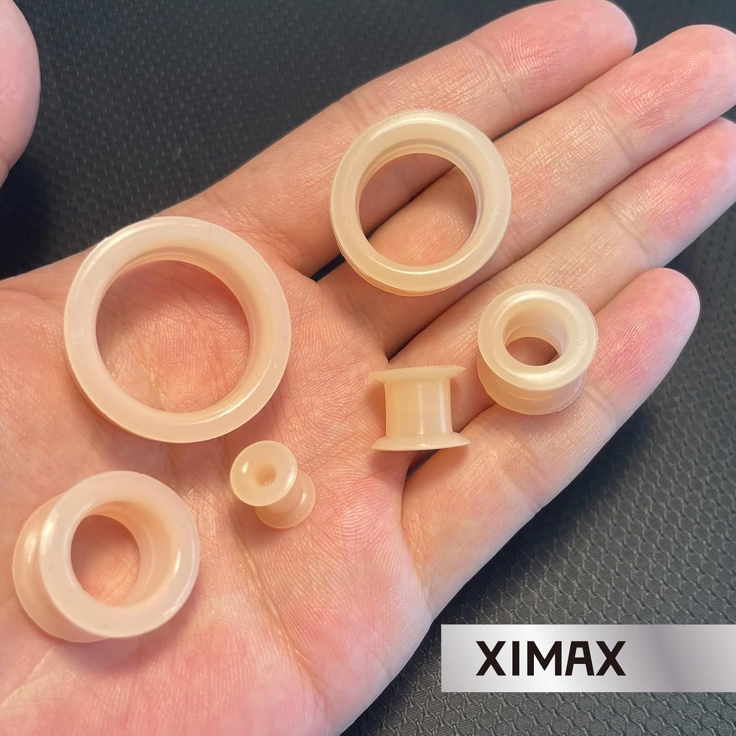 2PCS Skin Tone Colored Ear Gauges Thick wall Silicone Ear Tunnels Double Flared Flesh Stretchers Expander Hide Retainer Body Piercing Jewelry for Women Men 8G-1&1/2" 3-38mm