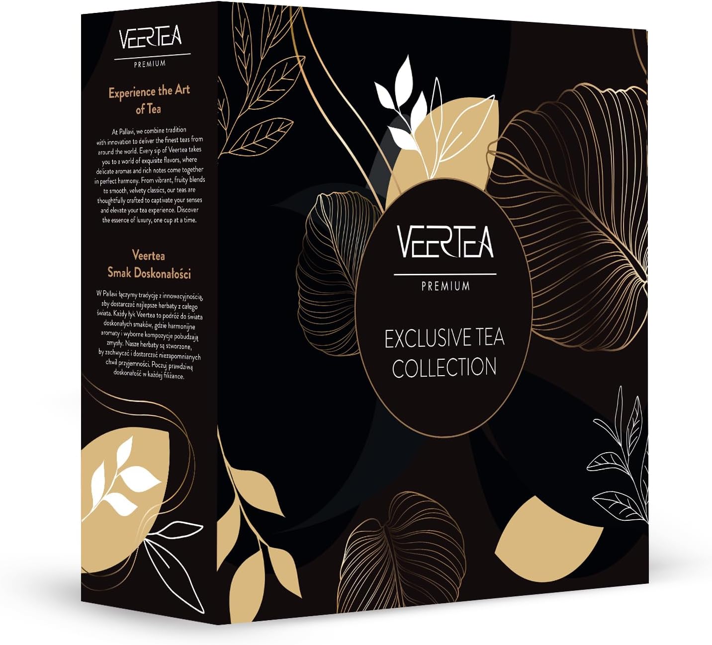 Veertea Подарочный набор чая Чай в пакетиках 200 шт. Различные вкусы Черный зеленый травяной и фруктовый чай Подарок для любителей чая Набор B Элегантный черный