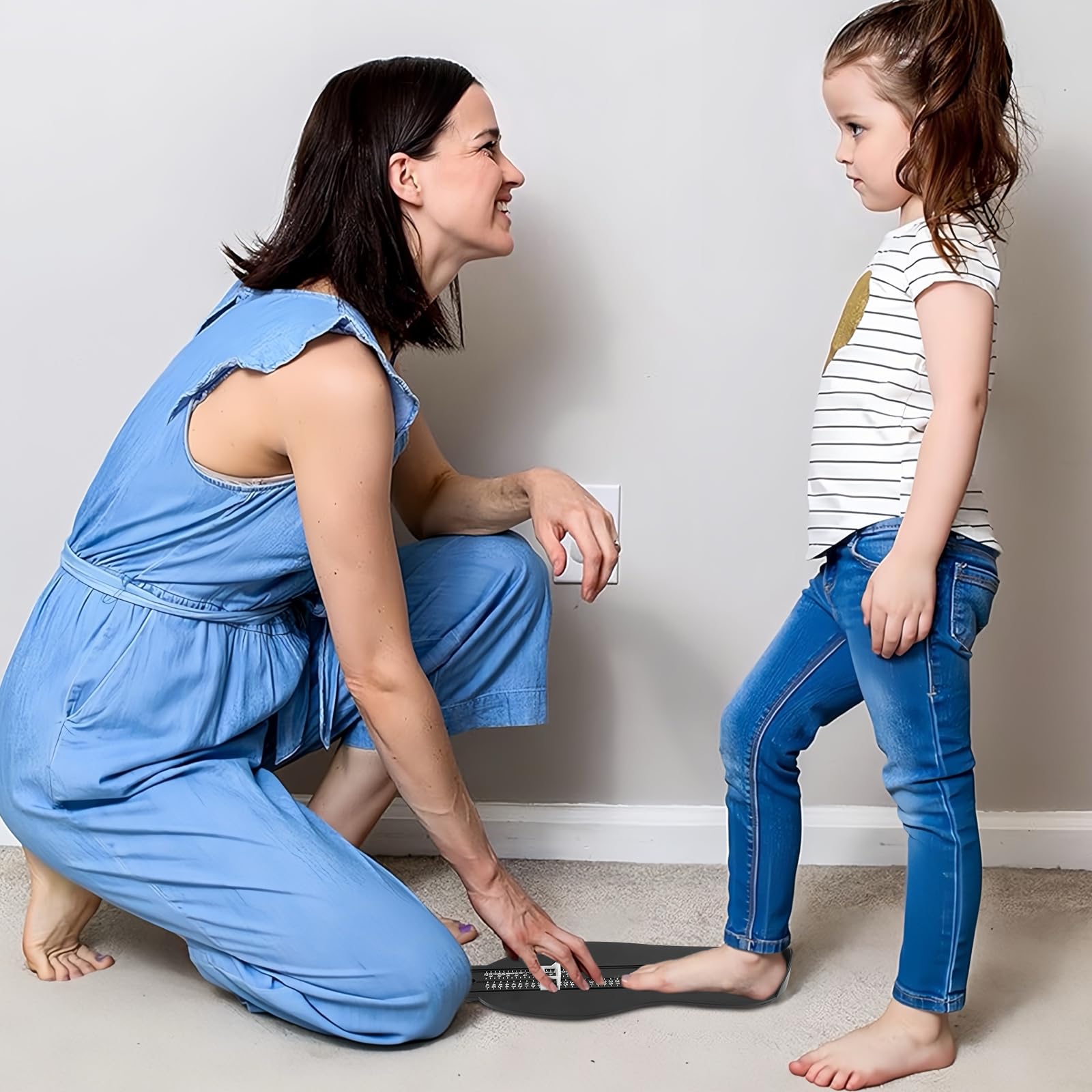 Jauge de Pied, Pedimetre Mesure des chaussures Règle de Mesure Pointure Chaussure Mesurer Pied Dispositif Mesures, pour Déterminer la Pointure 18 à 47, Noir