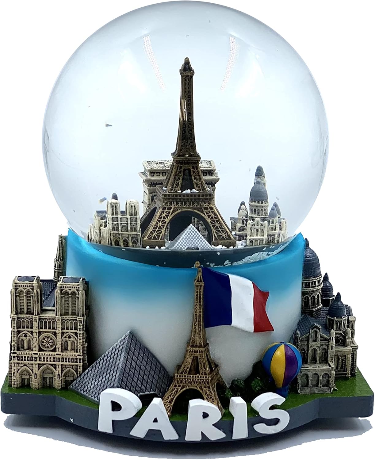 Paris Musical Snow Globe Romantic Gift Souvenir Decor for Home Office (Colorful)