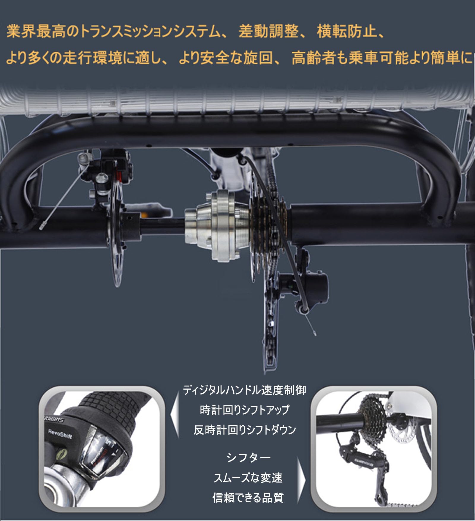Amazon | 折りたたみ式三輪自転車 高齢者用 三輪クルーザー