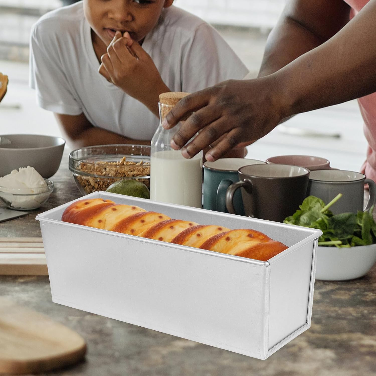 Non-stick Metal Bread Baking Mold with Lid 750g Loaf Pan for Toast and Sandwich Bread Baking Supplies Kitchen Tool