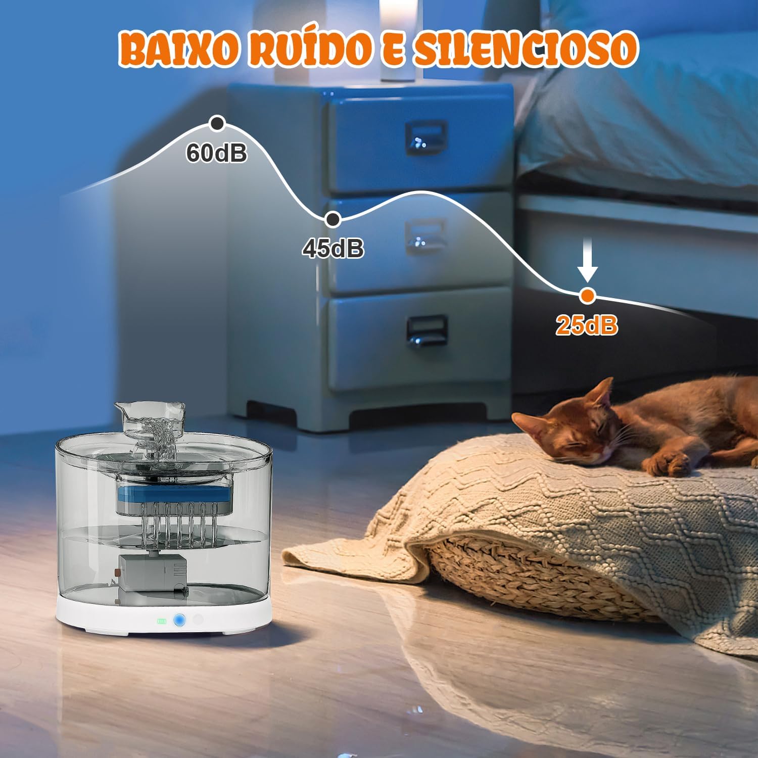 Bebedouro para Gatos Sem Fio, 2.2L Fonte Gato Comedouros, fonte de agua para gato e cães, Gatos Acessorios com3 filtros de reposição, Silenciosa, Filtragem automática,Conveniente,Fácil de limpar Bebedouro para Gatos Sem Fio, 2.2L Fonte Gato Comedouros, fonte de agua para gato e cães, Gatos Acessorios com3 filtros de reposição, Silenciosa, Filtragem automática,Conveniente,Fácil de limpar
