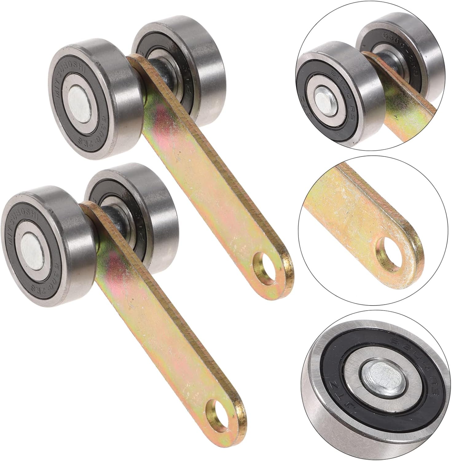 Housoutil 10Pcs Unistrut Trolley Rollers with Two Wheel Bearing Assembly for Garage Door Hardware Replacement Galvanized Steel 3.81X1.61X6.69 Inches