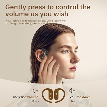 Hearing Aids, Hearing Aid Rechargeable, Hearing Aid for Adults Seniors - Hearing Aid with Portable Charging Case, 5-Level Volume Control - Comfortable Fit