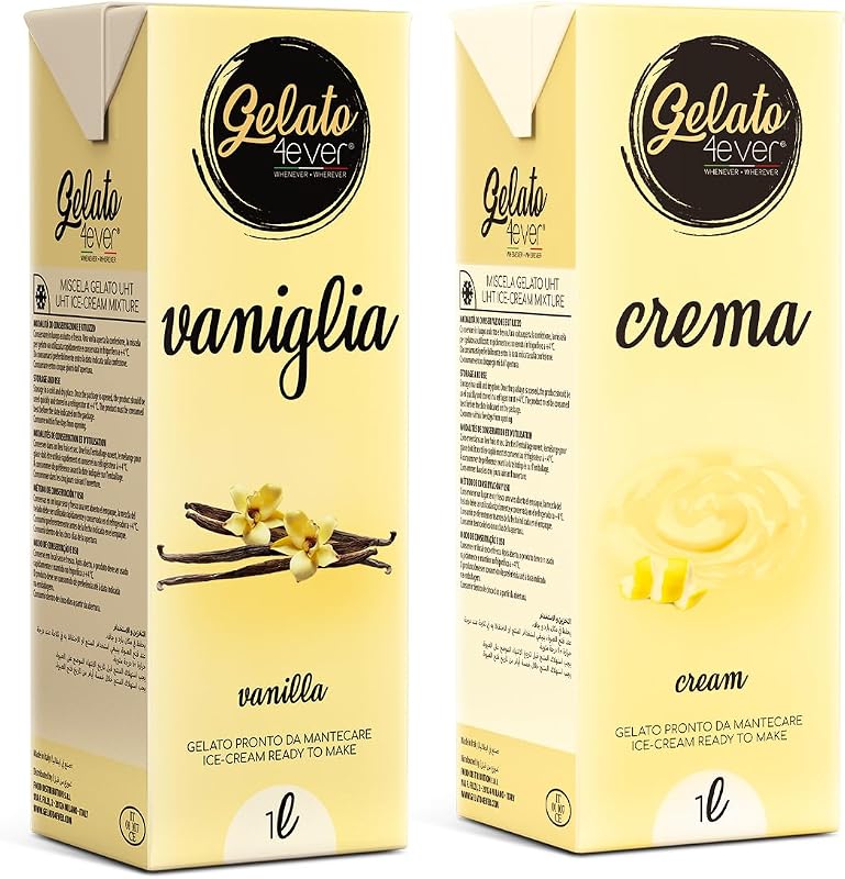Gelato 4ever - Gelato pronto da mantecare Crema Bundle 2 Pezzi (Crema - Vaniglia)