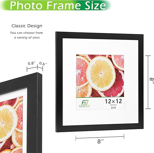 Vista 78 de FrameWorks Marcos de fotos clásicos de madera de 11 x 14 a 8 x 10 pulgadas con vidrio templado, roble natural, paquete de 6