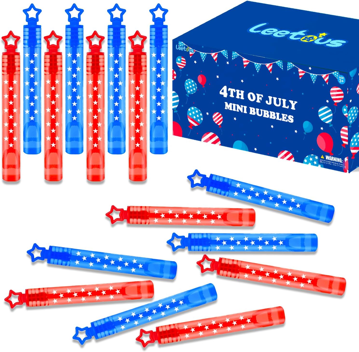 Bulk Independence Day Accessories 200 Pack, 4th of July Mini Bubbles Party Favors Supplies Bulk for Kids Boy Girl, Fourth of July Decorations Goodie Treat Gift Bag Stuffers for Pool Outdoor Activities