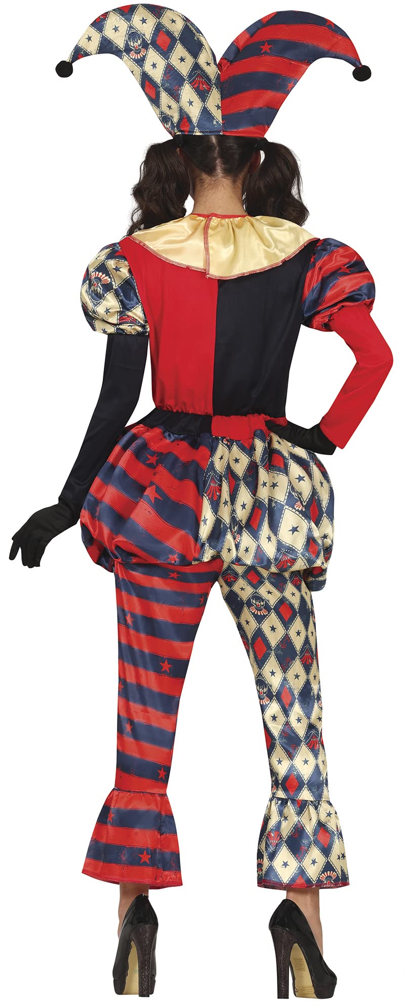 FIESTAS GUIRCA Costume Arlequin Femme Adulte avec Chapeau et Collerette