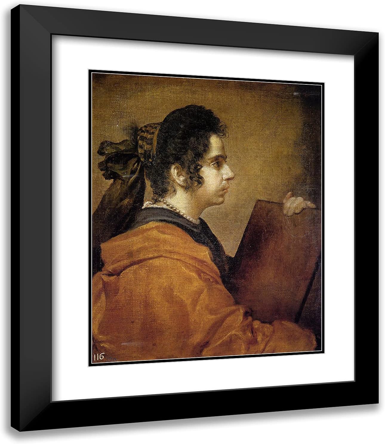 ArtDirect Velazquez, Diego 20x24 Gold Ornate Framed Art Print with Double Matting Titled: A Sibyl