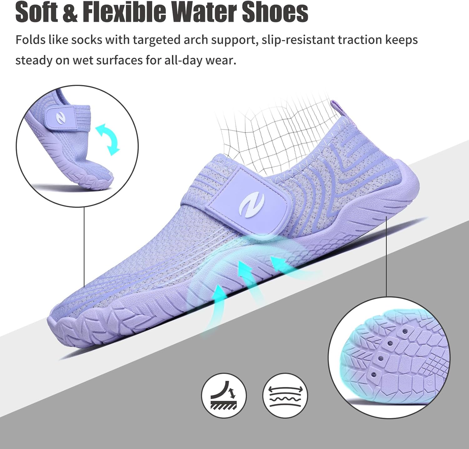LIZRHA Water Shoes for Men and Women Quick Dry Aqua Swim Barefoot Shoes for Outdoor Fishing Beach Pool Boat Surfing Walking Water Park and Yoqa Activities