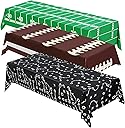 3PCS Football Tablecloth Plastic Table Cloth Cover for Superbowl Party Decorations 2026, Sports Events, Tailgate Parties, Game Day Theme Decor, Birthday Party Supplies (108 x 54 inches, 3 Pack)