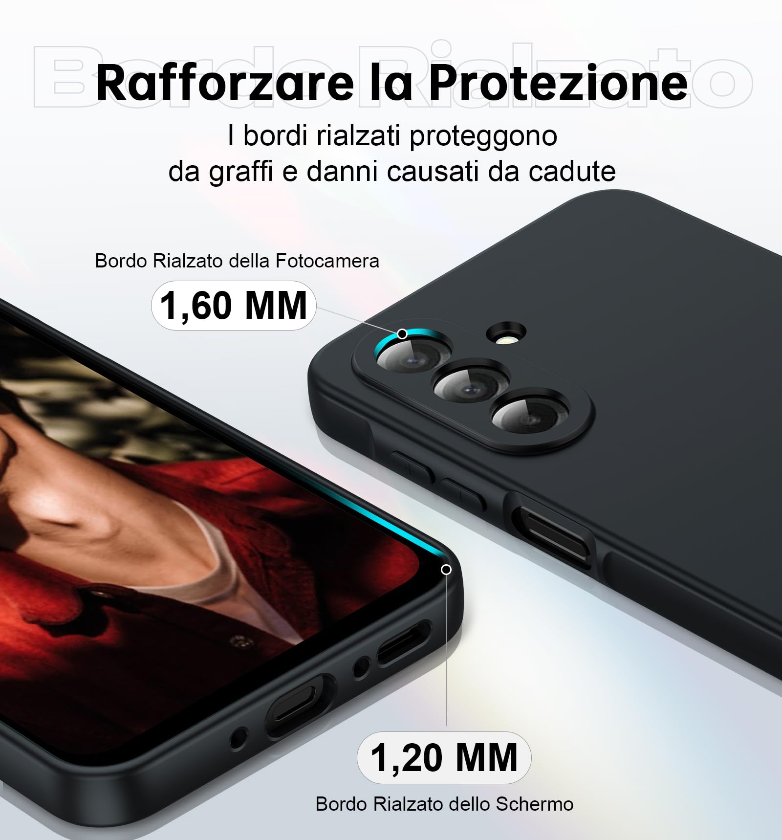 LeYi Cover per Samsung A26 5G con 2 Pezzi Vetro Temperato, Custodia Morbida Silicone Liquida TPU Protettivo Ultra Slim Antiurto, Case con Protezione Fotocamera per Samsung Galaxy A 26
