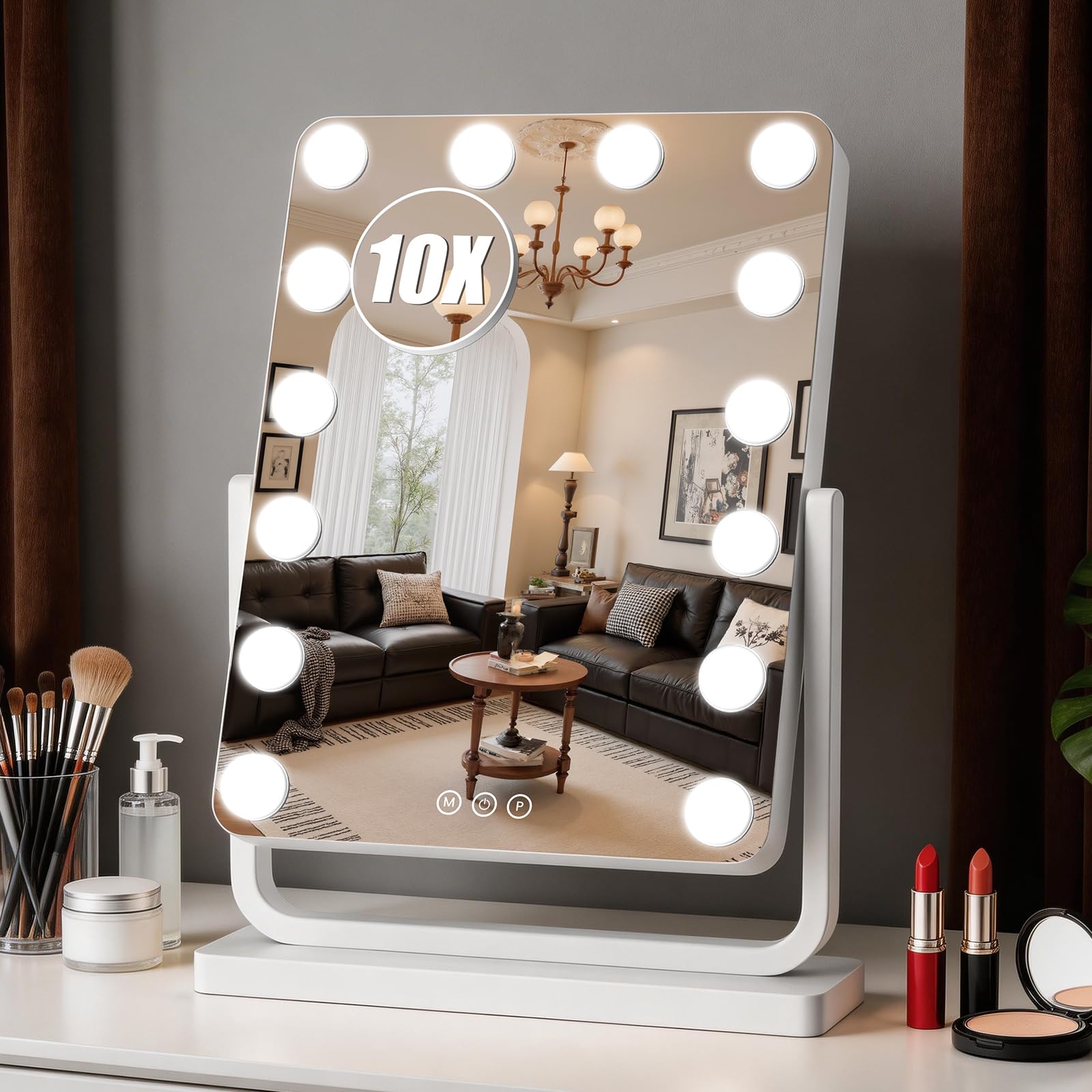 Bearolve Lighted Vanity Mirror with Dimmable 3-Color Lighting