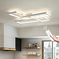 Vista 3 de Shine LUEST Moderna lámpara LED de techo, luz de techo empotrada blanca regulable de 26 pulgadas, luces de dormitorio para techo con control remoto