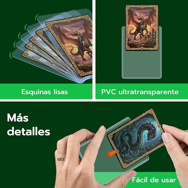 Foto 6 de 8 de Wigearss 100 Piezas Fundas Protectoras Transparentes para Cartas 35PT Luz Azul