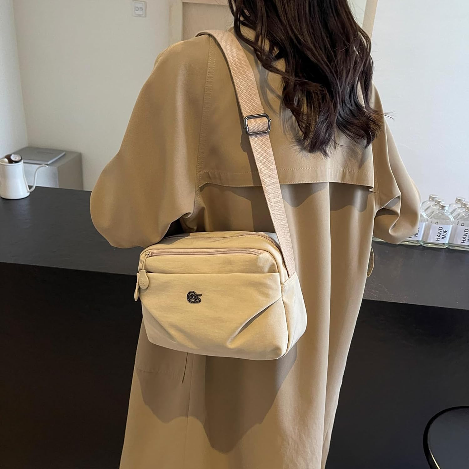 Eslcorri Crossbody Bags for Women, Small Shoulder Bag Nylon Simple Purse with Zipper, Lightweight Casual Mini Purse - Image 3