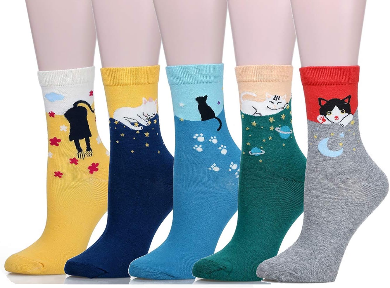Cute Socks Women Cat: Animal Novelty Socks for Women Girls - Ladies Funny Socks with Gift Box