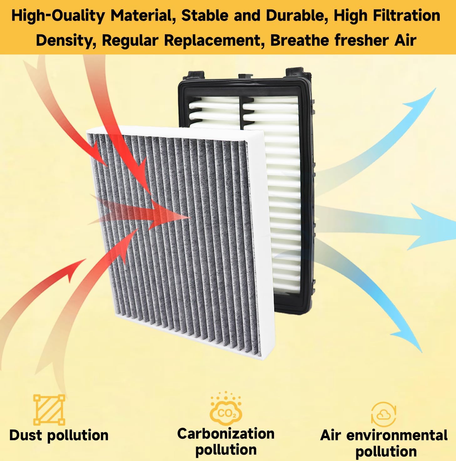 Engine & Cabin Air Filter Kit for Tucson(2022-2025), Santa Fe (2021-2025), Sorento(21-25), Santa Cruz (2022-2025), Sport-age (23-25), K5 (21-25), NOT FOR HYBRID
