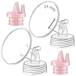 Maymom Pump Part Compatible with Spectra/Ameda Luna Pumps, Syngery Gold; Incl Wide Mouth Flange 24 mm 2nd Gen. Pink Valve; Not Original Spectra Flange; Replaces Spectra S1 S2, Plus Shield, Accessories