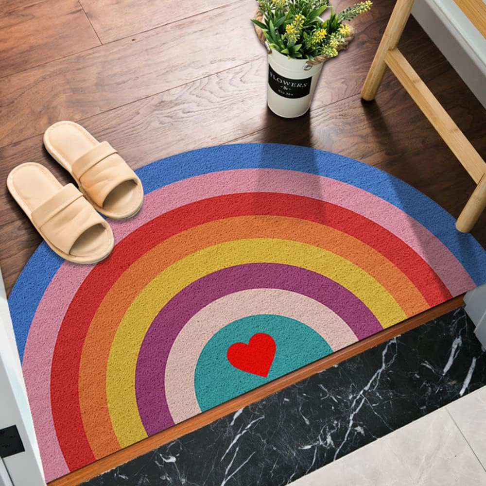 Door Mat Rainbow Pet Welcome Mat Non-Slip Floor Front Doormat Resist Dirt Rug for Indoor Outdoor Easy to Clean (Rainbow 3, 50 * 100cm)