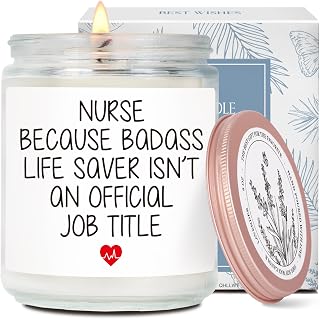 Lavender Scented Candle Gifts for Women Nurse Practitioner, Nurse Because Bad ss Life, Funny Thanksgiving Christmas Birthday Nurse Week Appreciation Candles Gift for Nursing Graduation-71