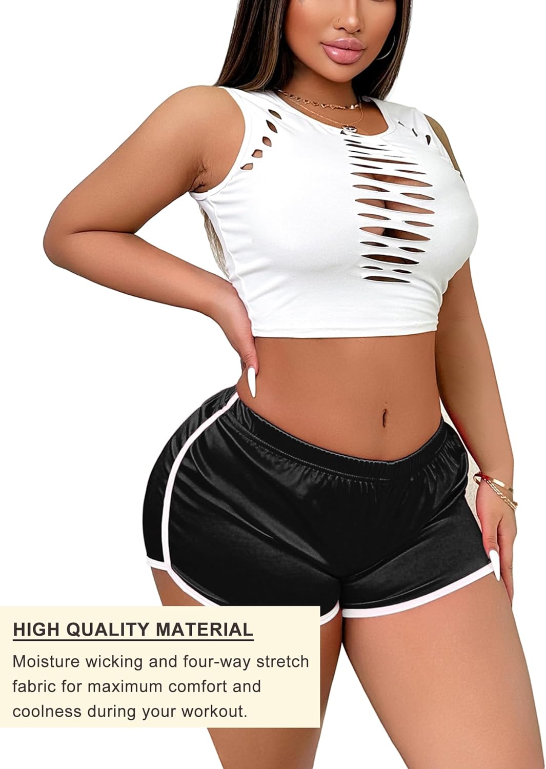 Booty Shorts for Women Sexy Micro Lounge Biker Running Athletic Shorts Workout Hot Pants Rave Bottoms - Image 5