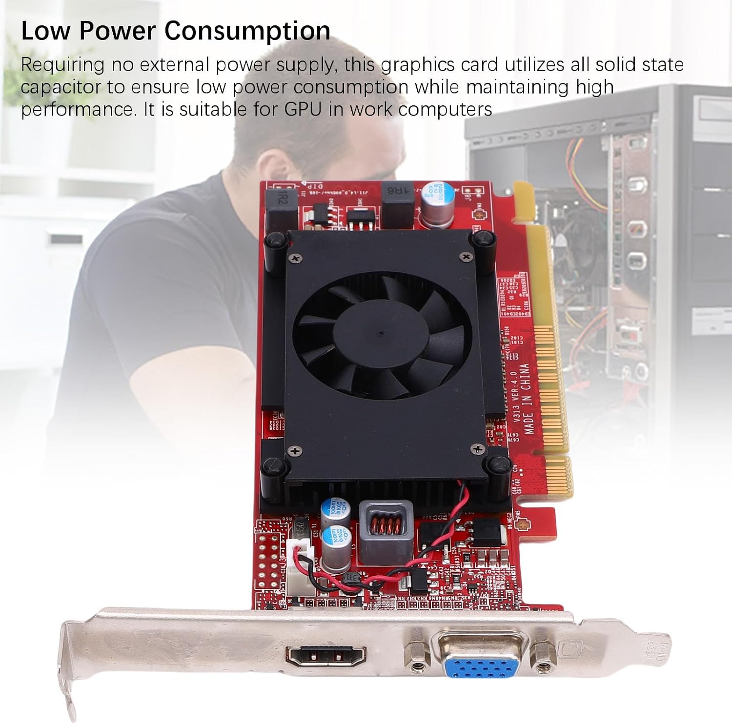 Sanpyl GT720 1GB GDDR3 64bit HDMI DVI VGA Slim Graphics Card PC Video Card for Working Computer GPU Low Power