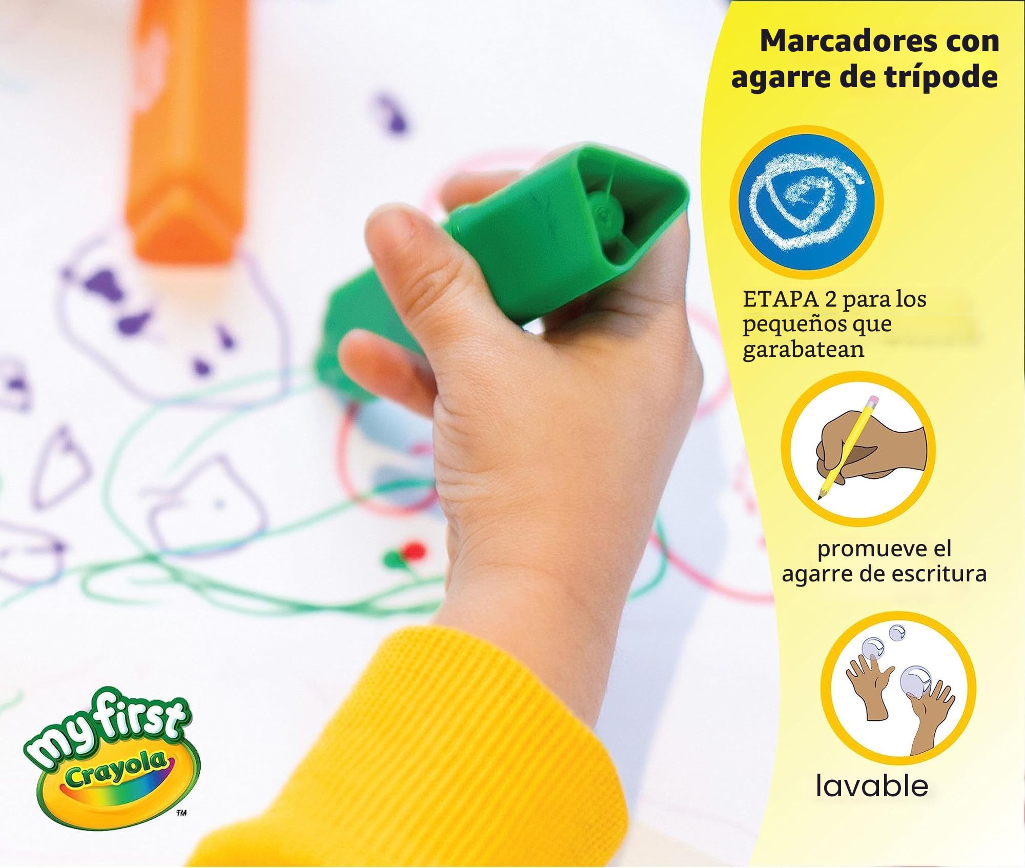 TOPINCN Crayones De Parafina Para Dedos – Set De 12 Colores Apilables, Seguros Y Fáciles De Usar Para Niños De 3 Años O Más