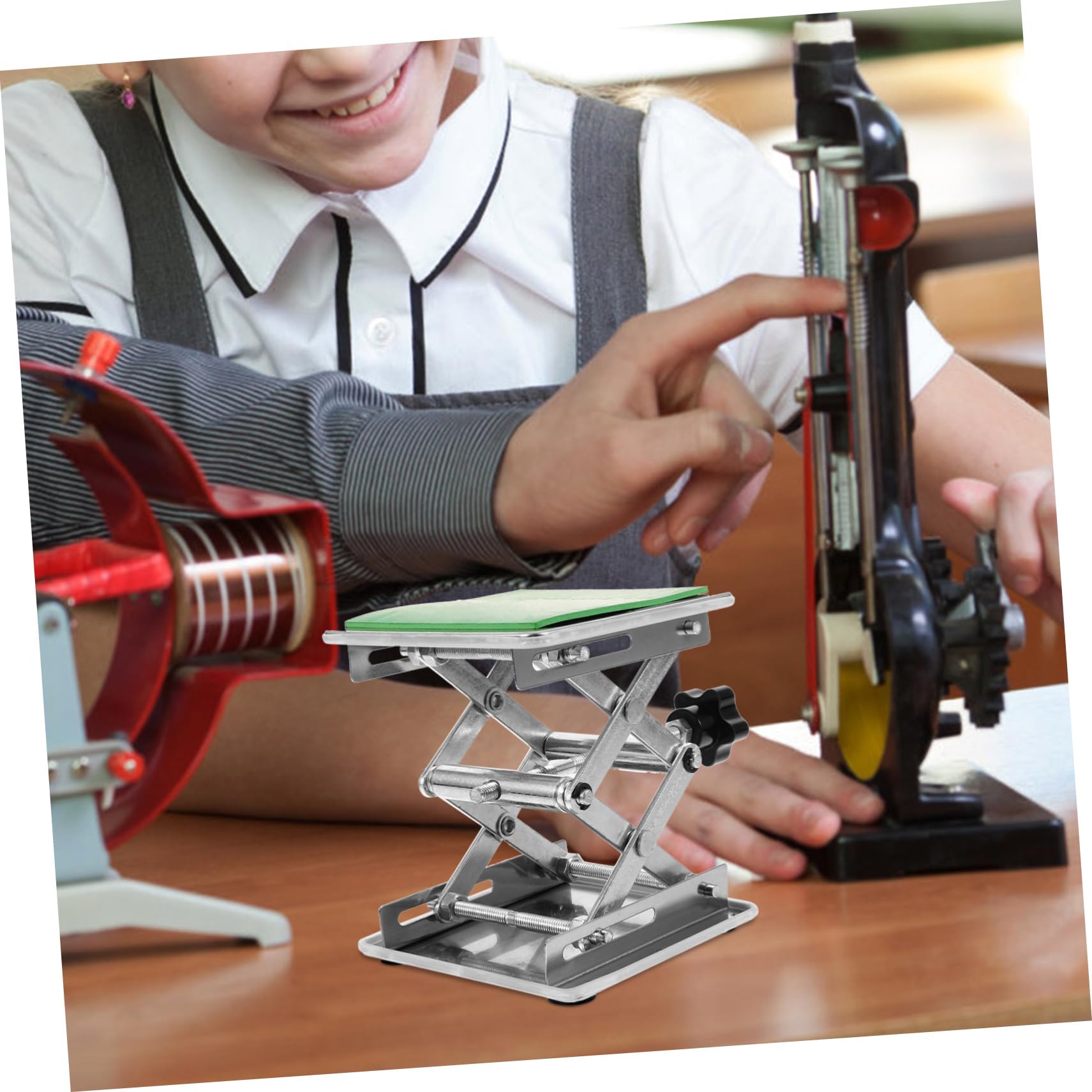 KICHOUSE Mini Lift Manual Lift Labs Jack Laboratory Lifting Platform Jack Platform Lifting Platform Stand Platform for Laboratory Lifting Table Stand Lift Table Stainless Steel