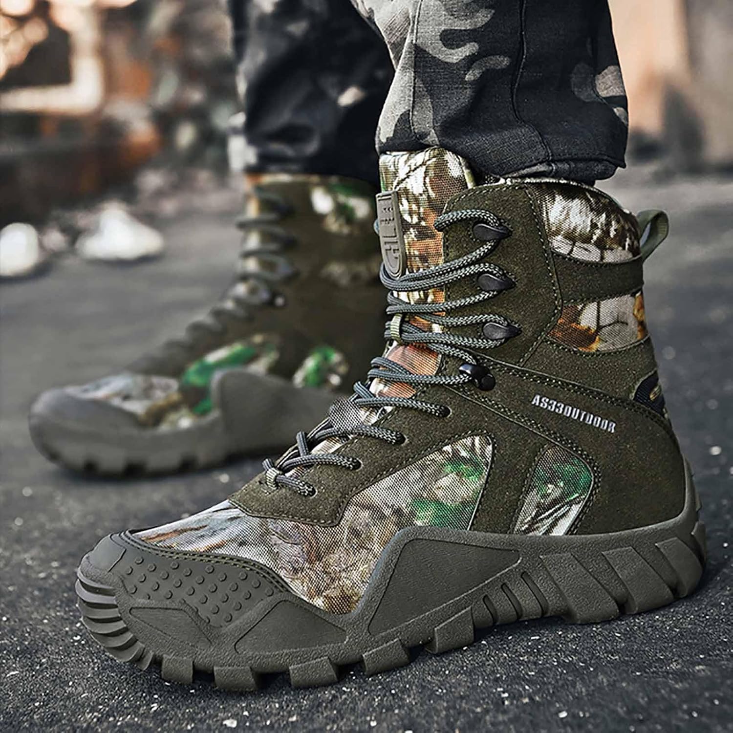 CLSQLXYJZC Men's Tactical Work Boots, Men’s Tactical Boots Hunting Boots with Sports Socks Lightweight Combat Boots Water Resistant Non-Slip Hiking Boots for Men