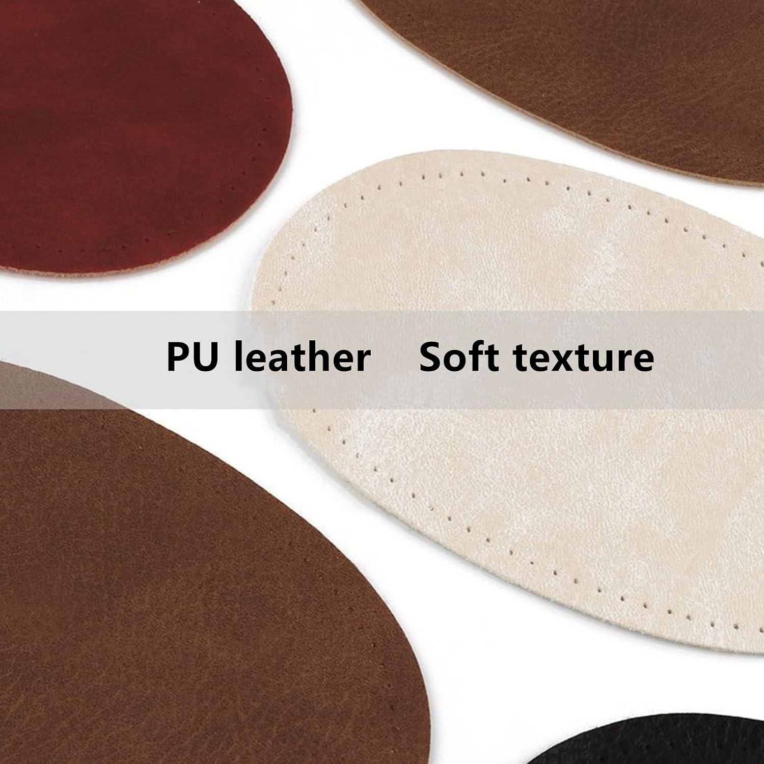 2 Pcs Elbow Patches for Jackets, Iron-on Patches Pu Leather Elbow Sweater Jackets Trousers Patches Oval Elbow Knee Patches Restoration Accessories Craft Supply Sewing Appliques, Brown