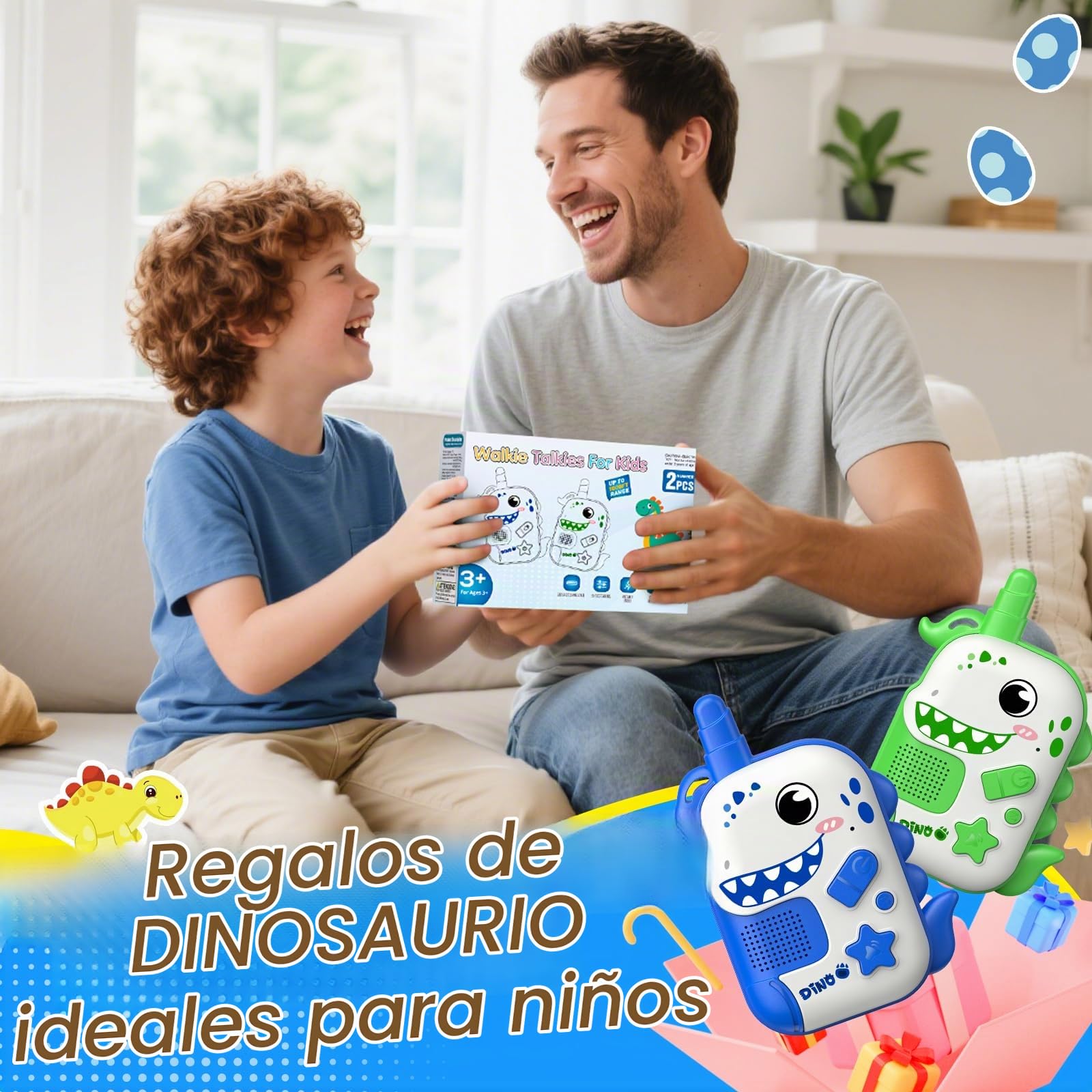 iKidiki Walkie Talkie Niños Recargable, Juguetes Niños 3 4 6 7 8 Años Regalo Niño 3-8 Años Walky Talky Regalo Niño 3-8 Años Juegos Exterior para Niños Jardin Regalos para Niños