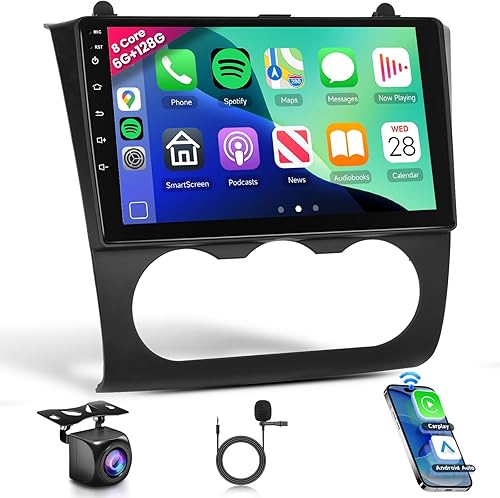 Vista 9 de 2G+64G Radio de coche estéreo para Nissan Altima 2008-2012 con CarPlay inalámbrico Android Auto, 9 pulgadas Android 13 pantalla táctil HiFi Audio