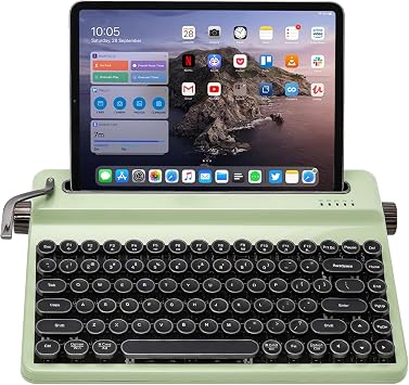 YUNZII QL75 Typewriter Keyboard Wireless Retro Mechanical Keyboard Hot-Swap Compatible Punk Style Round Keycaps RGB Backlight QMK/VIA Programmable 2.4GHz/Type-C/BT5.0 Multi-Device Connection 技適認証取得