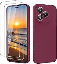 Case for Honor 400 Lite 5G, with 2 Tempered Glass Screen Protector, Soft Silicone Protective Cover, Thin Liquid Skin Touch Case - Purple Plum