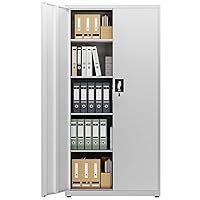 LAND·VOI Armadio in Acciaio 5 Ripiani con Serratura Ripiani Regolabili Ante a Doppia